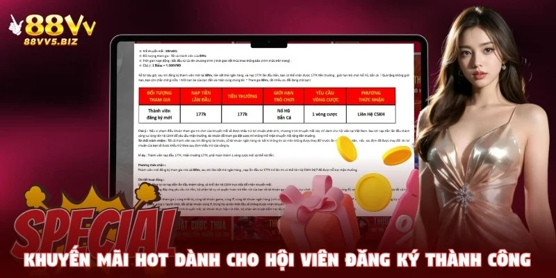 Khuyến mãi hot dành cho hội viên đăng ký 88VV thành công